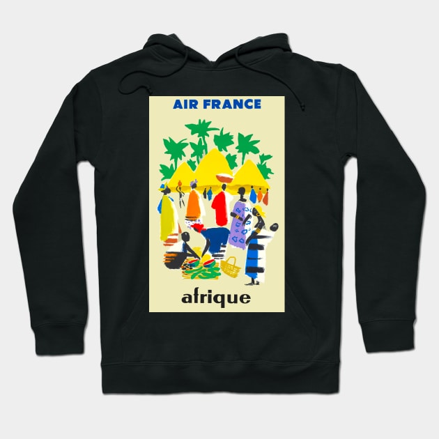 Vintage Travel - Air France Africa Hoodie by Culturio